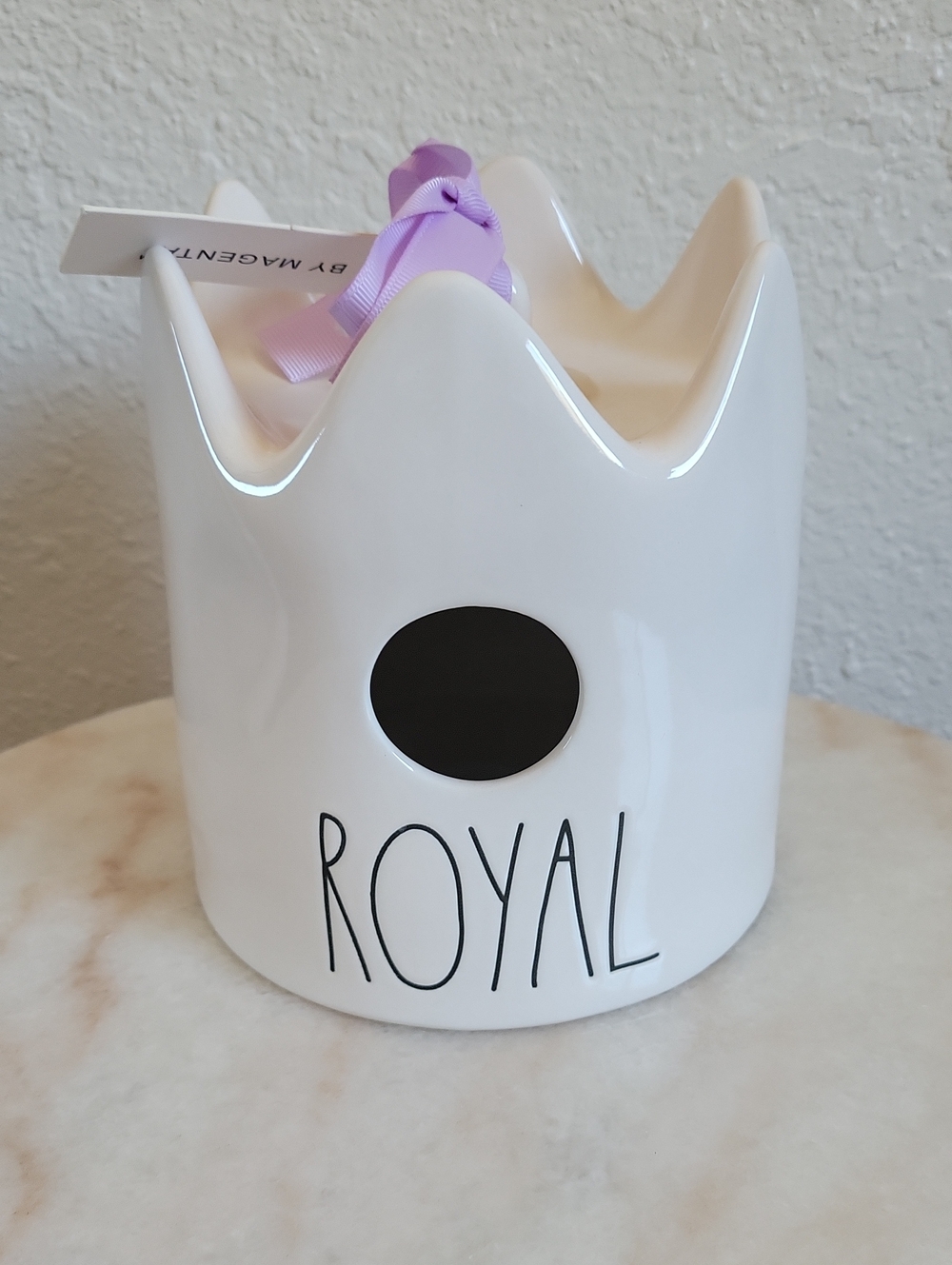 Rae Dunn ROYAL White Ceramic Crown Birdhouse Artisan Collection By Magenta #245